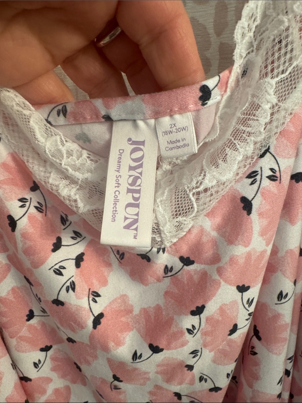 Floral Lace-Trim Pink Slip Chemise - Picture 3 of 4